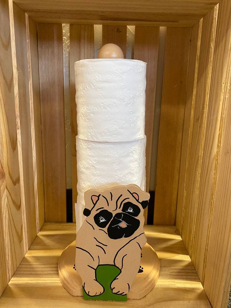 Pug Dog Paper Towel Holder