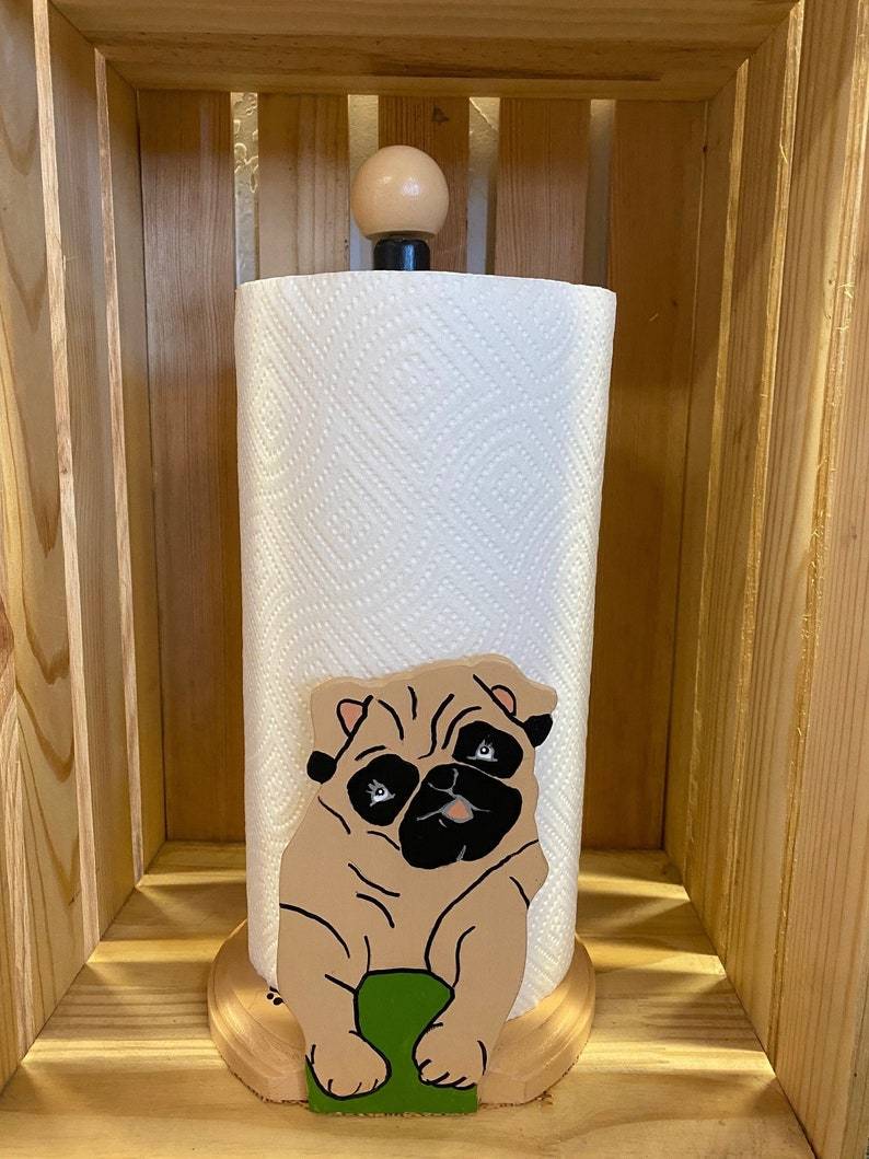 Pug Dog Paper Towel Holder