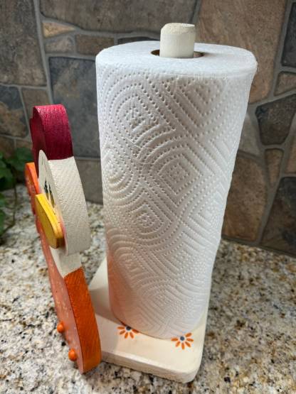 Orange Rooster Paper Towel Holder