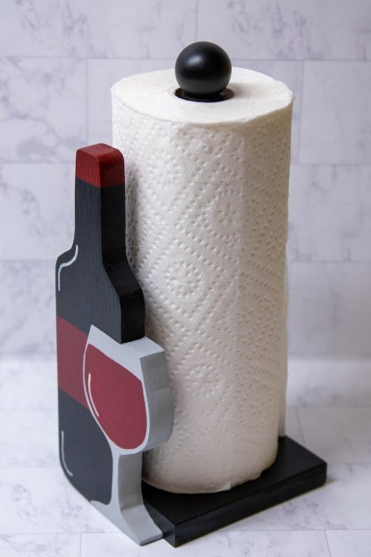 Red Wine Glass Paper Towel Holder