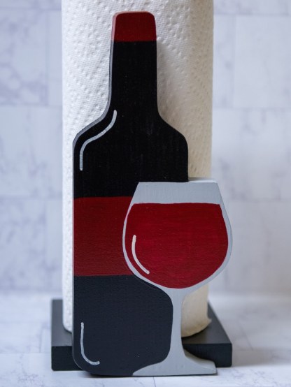 Red Wine Glass Paper Towel Holder