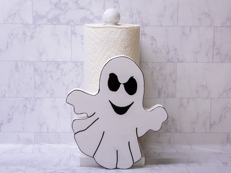 White Ghost Paper Towel Holder