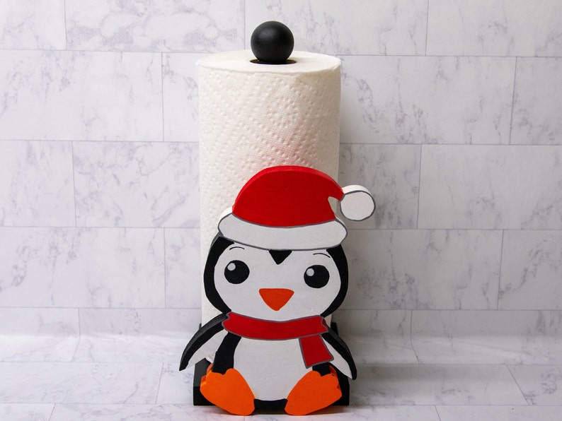 Christmas Penguin Paper Towel Holder