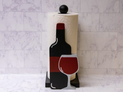 Red Wine Glass Paper Towel Holder