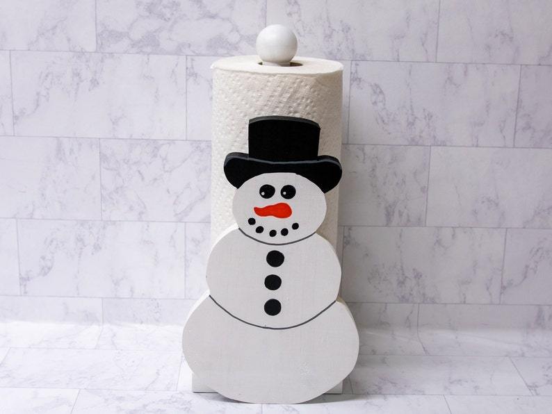 Smiling Snowman Paper Towel Holder
