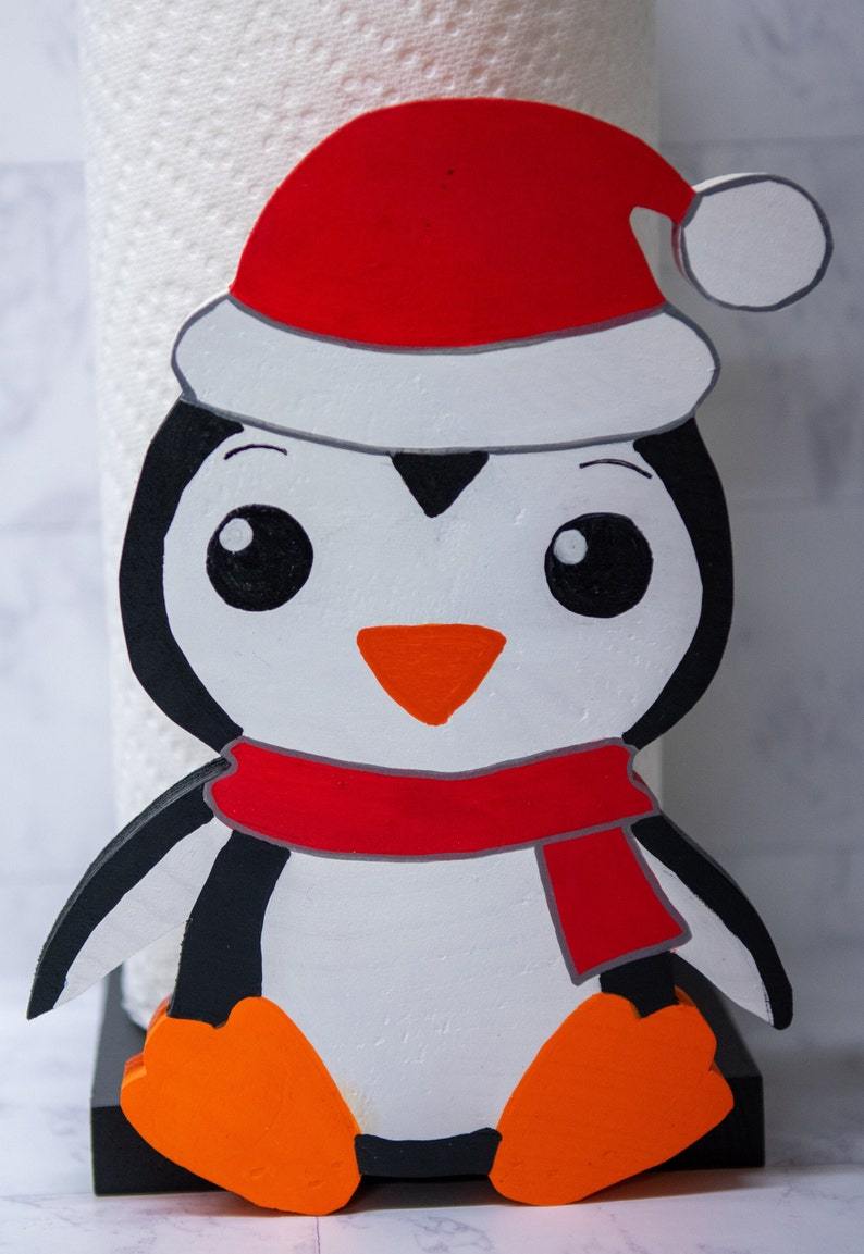 Christmas Penguin Paper Towel Holder