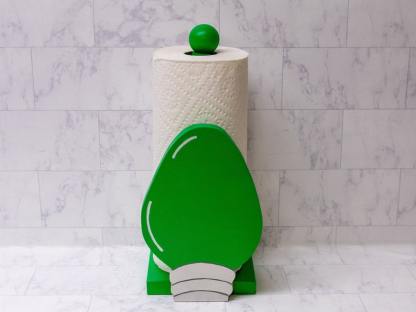 Christmas Light Bulb Paper Towel Holder ( Green, Red , Blue )
