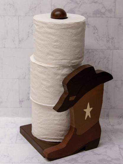 Western Cowboy Leather Shoes Paper Towel Holder
