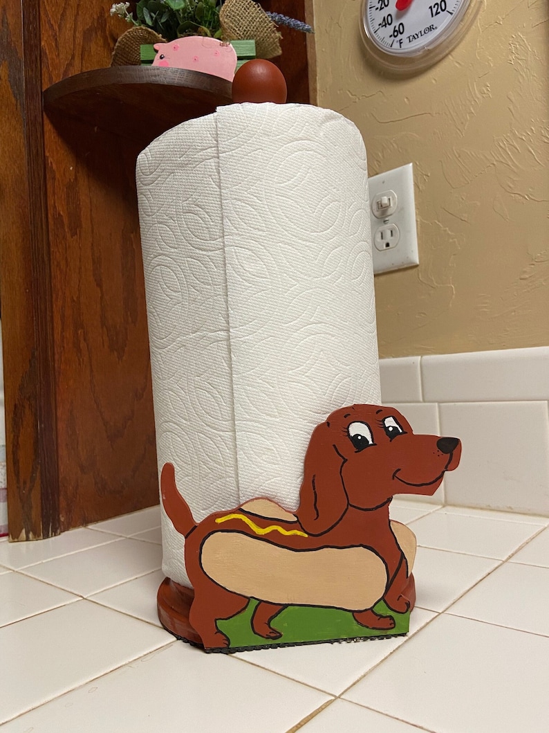 Hot Dog Dog Paper Towel Holder 