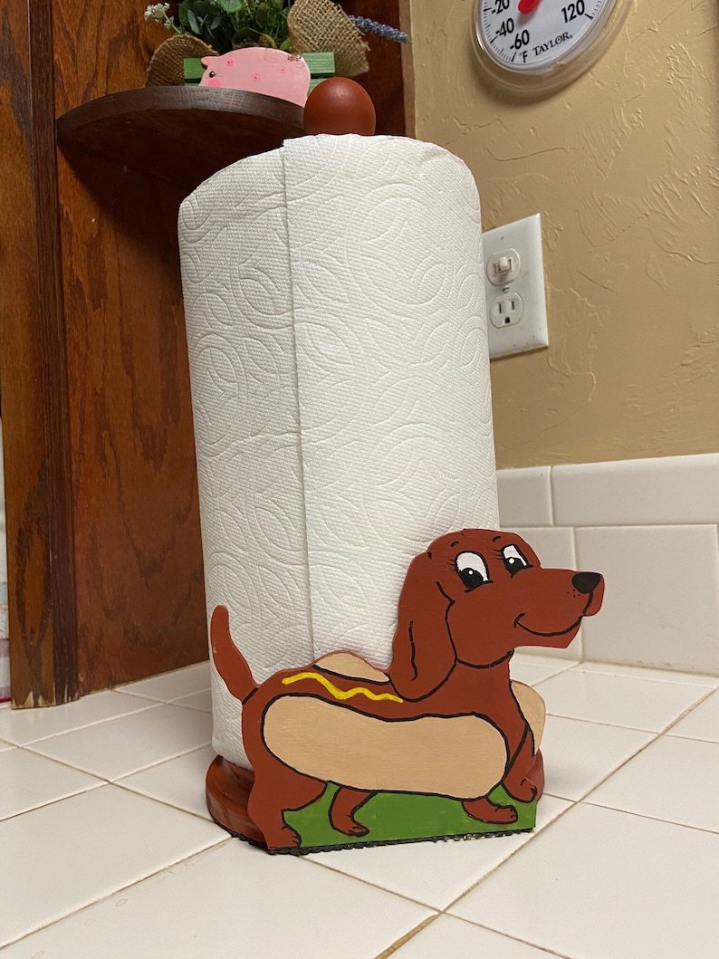 Hot Dog Dog Paper Towel Holder 
