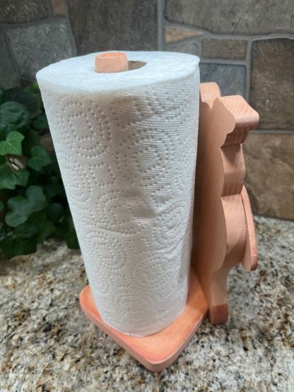 Shy Pink Pig Paper Towel Holder