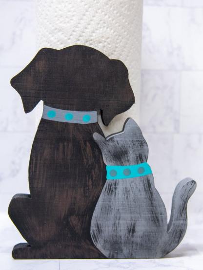 Waiting Cats Snd Dog Paper Towel Holder