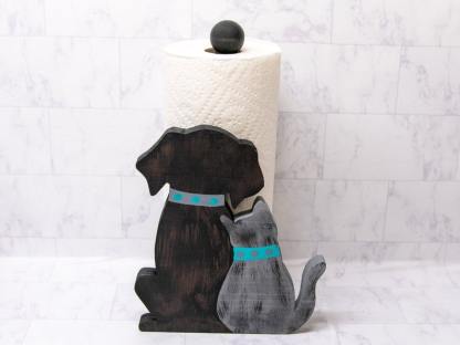 Waiting Cats Snd Dog Paper Towel Holder