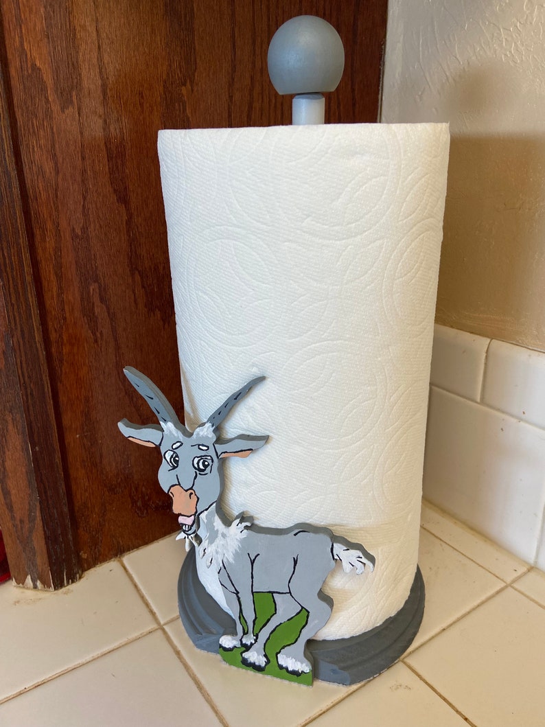 Adorable Old Man Goat Paper Towel Holder