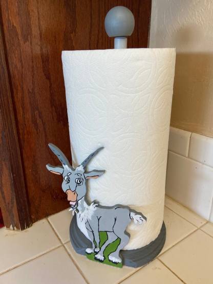 Adorable Old Man Goat Paper Towel Holder