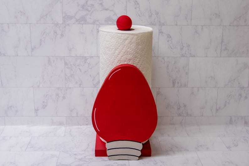 Christmas Light Bulb Paper Towel Holder ( Green, Red , Blue )