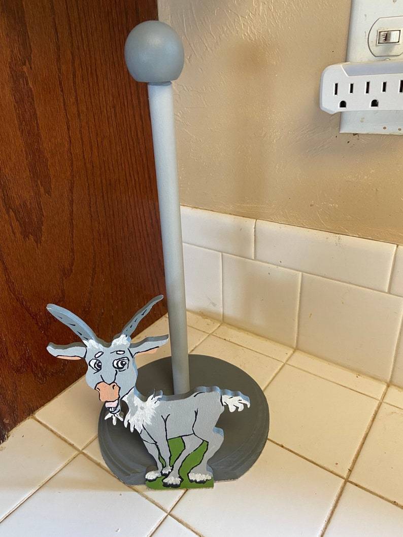 Adorable Old Man Goat Paper Towel Holder