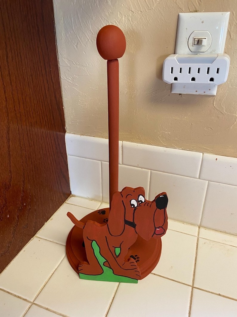 Adorable Blood Hound Dog Paper Towel Holder