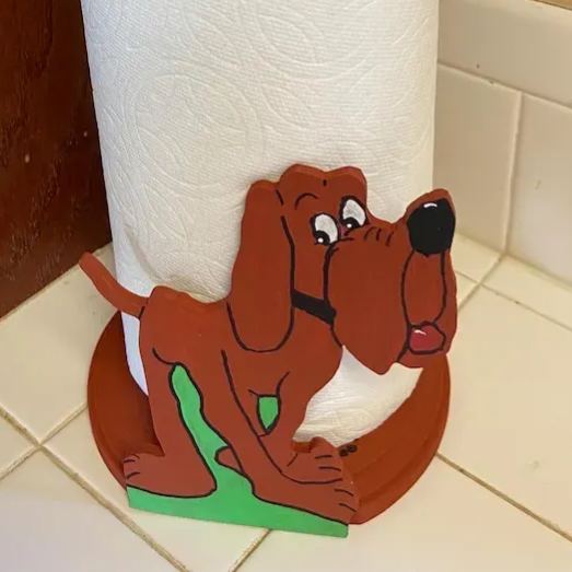Adorable Blood Hound Dog Paper Towel Holder