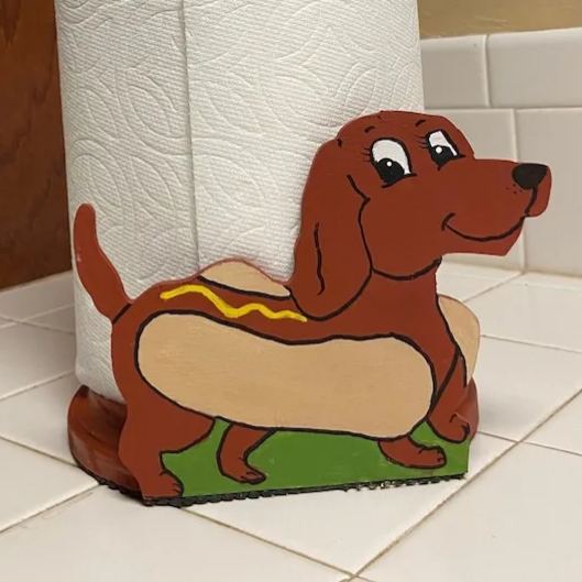 Hot Dog Dog Paper Towel Holder 