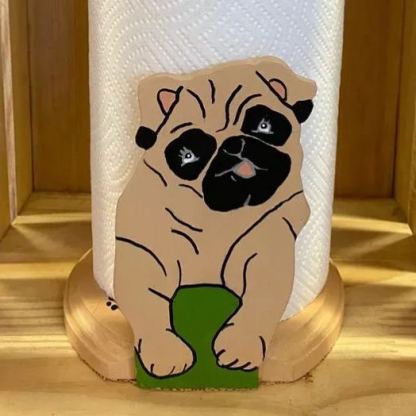 Pug Dog Paper Towel Holder