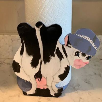 Matching Farm Cow Paper Towel Holder 