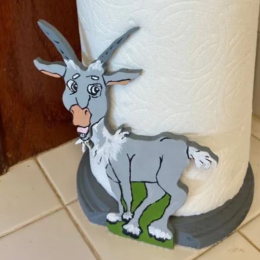 Adorable Old Man Goat Paper Towel Holder