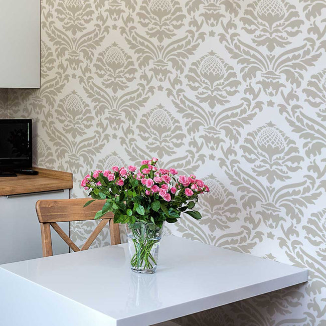 Anna Pine Cone Damask Craft Wall Stencil