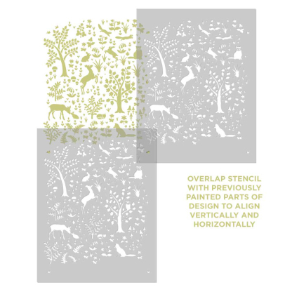 Secret Forest of Small Animals Wall Stencil