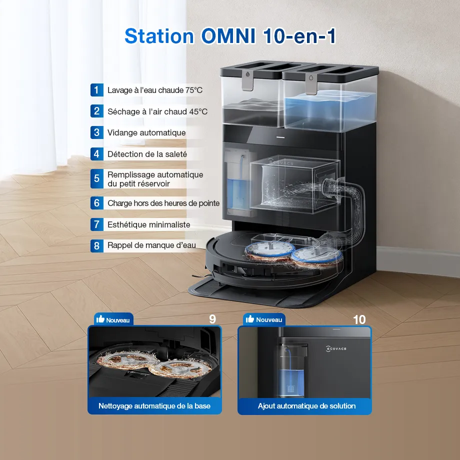 Robot aspirateur laveur Ecovacs T50 Pro Omni Gen2