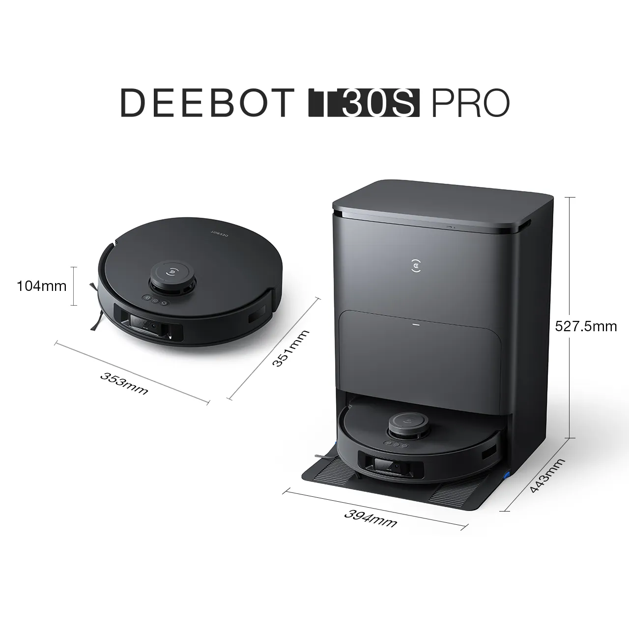 Ecovthtacs DEEBOT T30S PRO Aspirateur Robot Laveur à Vidage Auto