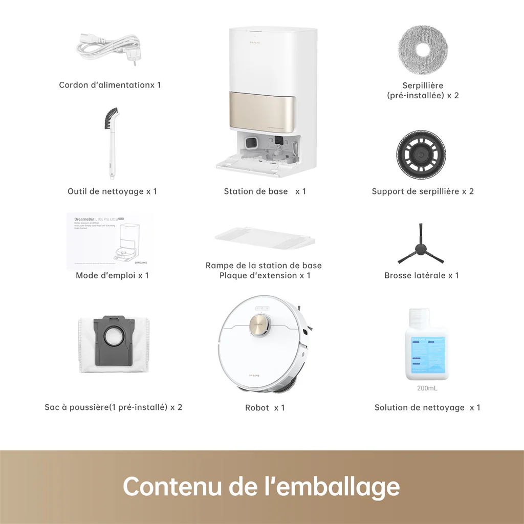 Drethtame L10s Pro Ultra Heat Robot Aspirateur Laveur