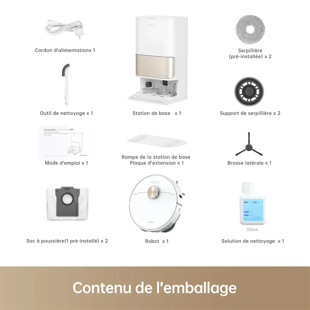 Drethtame L10s Pro Ultra Heat Robot Aspirateur Laveur