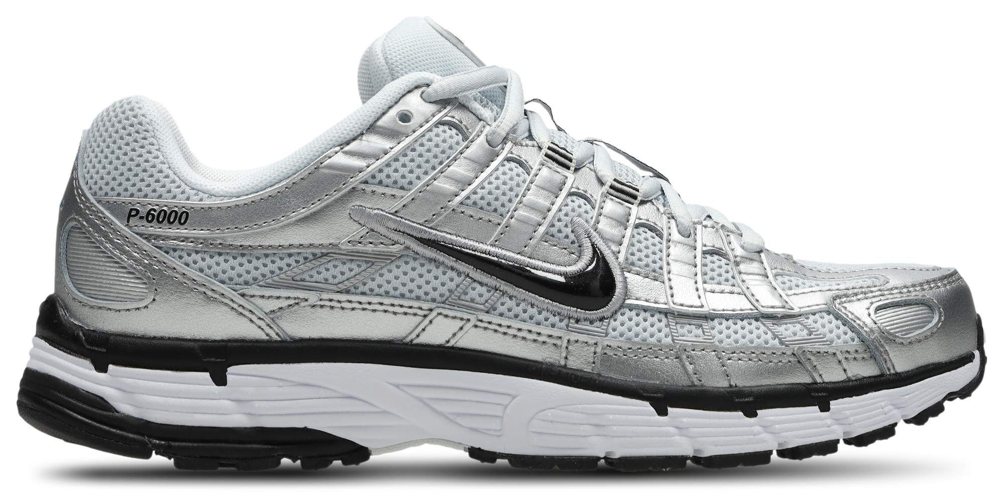Nike P-6000 - Femme Chaussures – White-Black-Metallic Silver