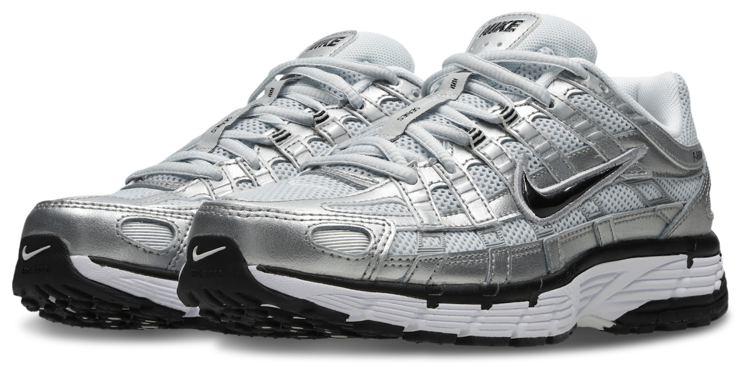 Nike P-6000 - Femme Chaussures – White-Black-Metallic Silver