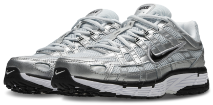 Nike P-6000 - Femme Chaussures – White-Black-Metallic Silver