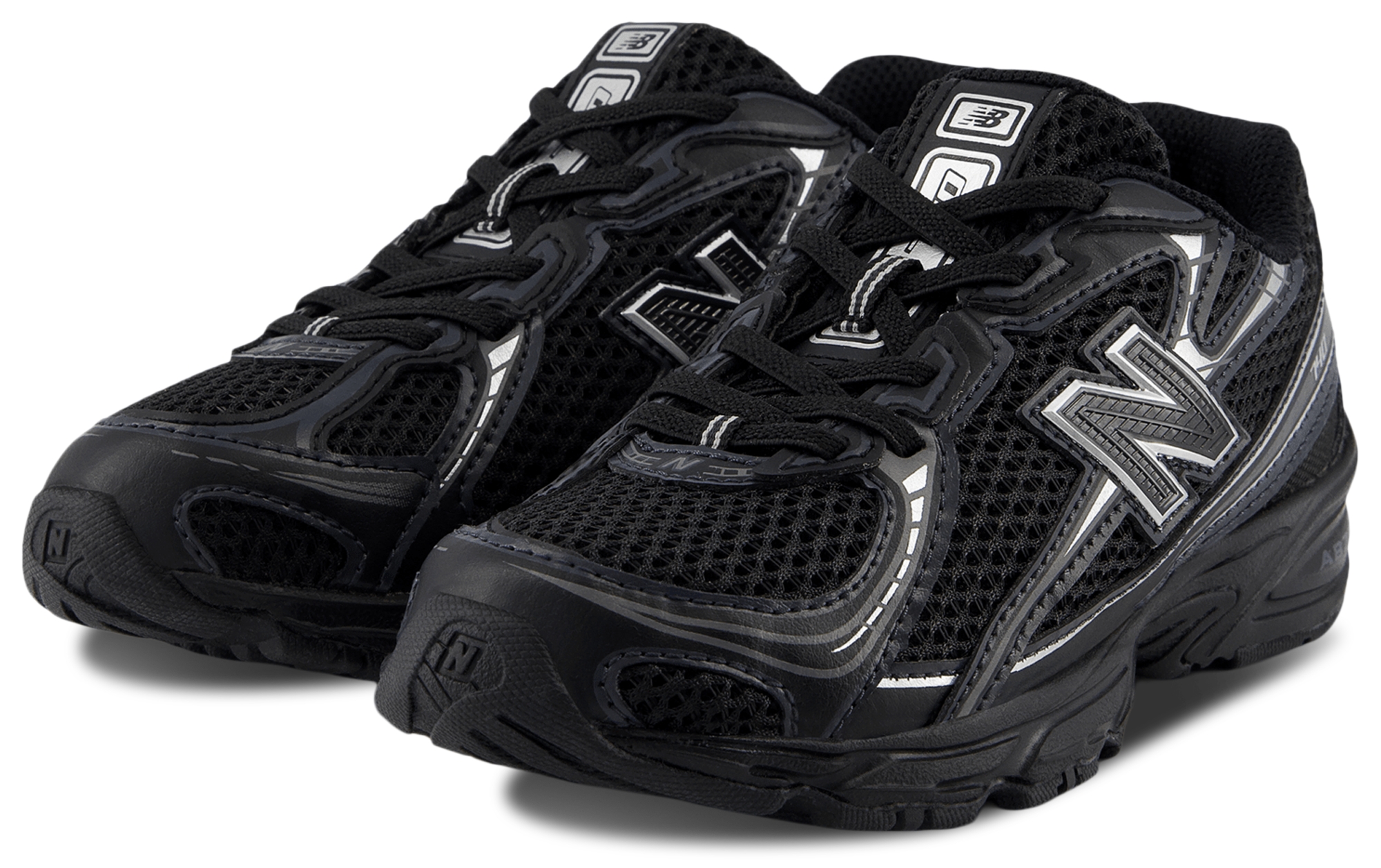New Balance 740 Bungee Lace - Maternelle Chaussures – Black-Silver Metallic