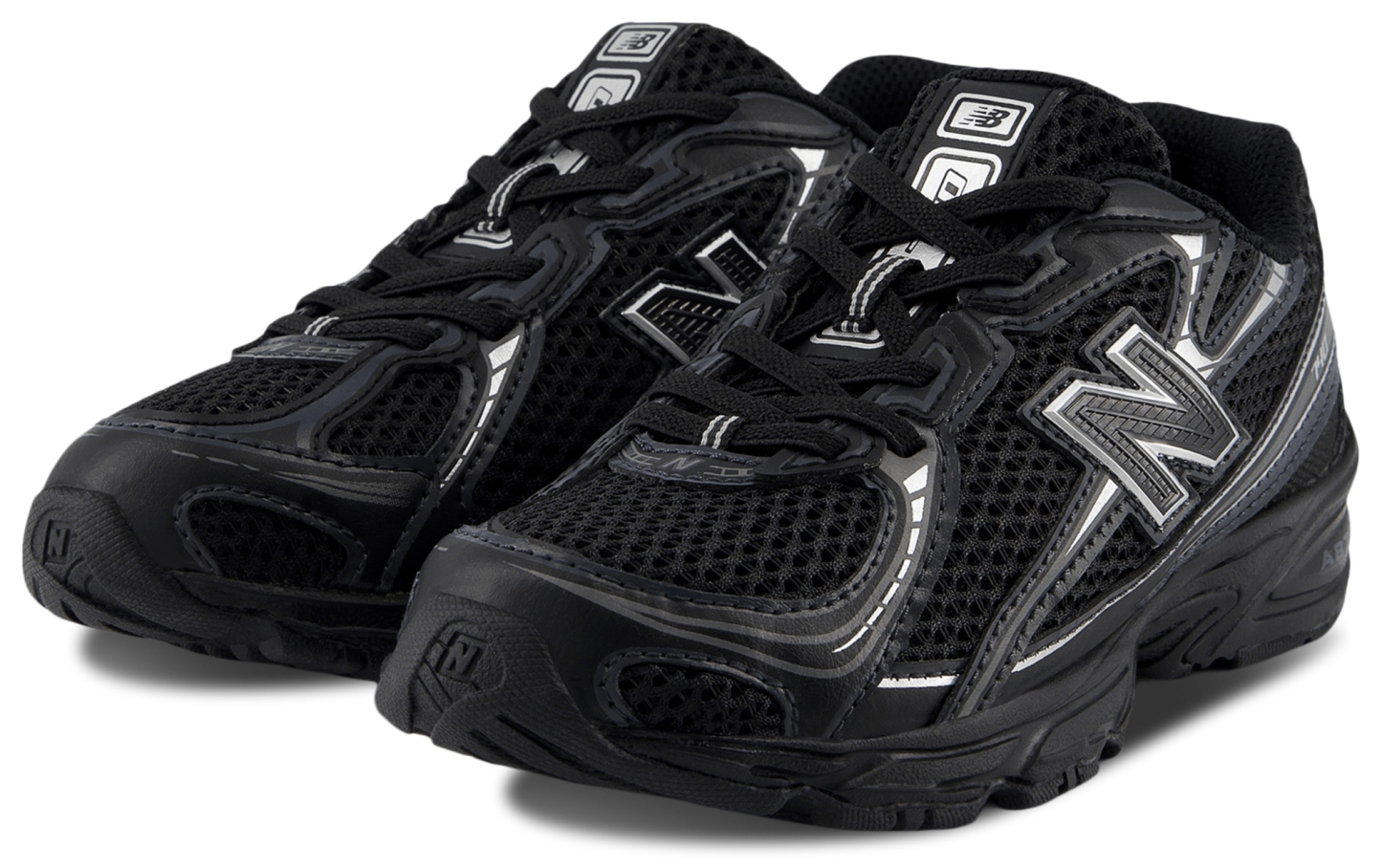 New Balance 740 Bungee Lace - Maternelle Chaussures – Black-Silver Metallic
