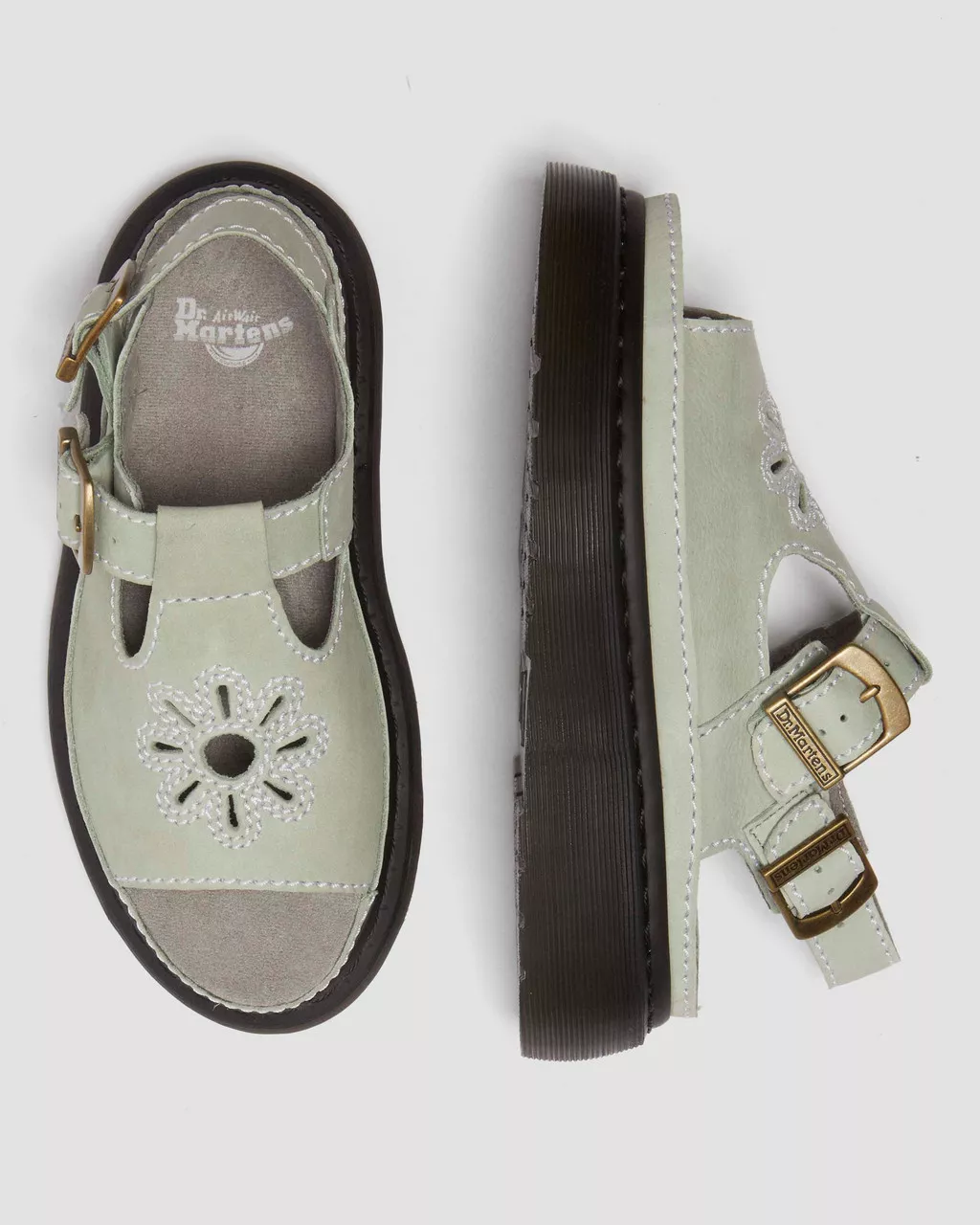 DR MthtartenS Sandales Dunnet Flower en cuir Buttersoft