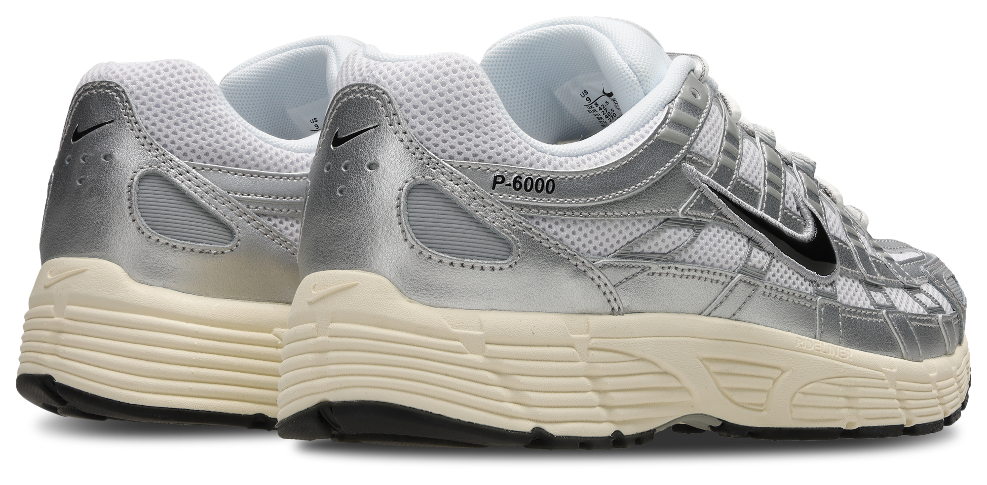 Nike P-6000 - Homme Chaussures – White-Black-Mtlc Silver