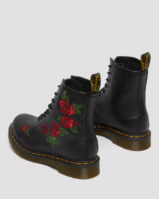 Boots 1460 Vonda Floral Rose en cuir à lacets