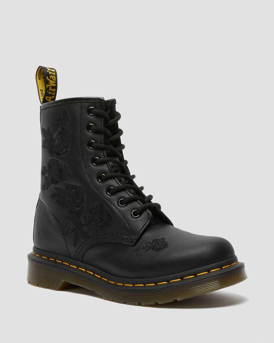 Boots 1460 Vonda Floral Rose en cuir à lacets