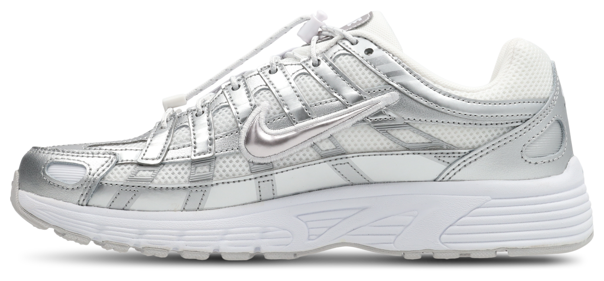 Nike P-6000 - Primaire-College Chaussures – White-Vast Grey-Mtlc Silver