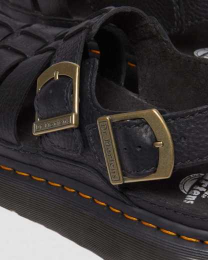 DR MthtartenS Wrenlie Grizzly Leather Fisherman Sandals