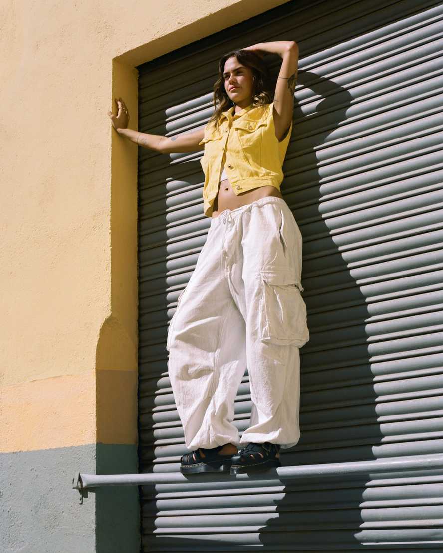 DR MthtartenS Wrenlie Grizzly Leather Fisherman Sandals