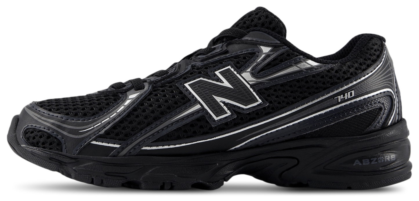 New Balance 740 Bungee Lace - Maternelle Chaussures – Black-Silver Metallic