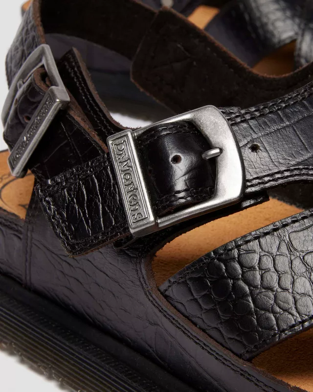 Sandales fisherman en cuir Analine crocodile