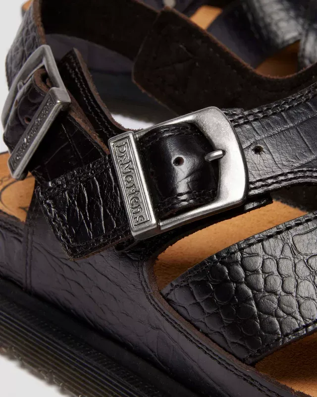 Sandales fisherman en cuir Analine crocodile