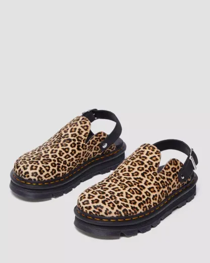 Mules plateformes Zebzag en daim à brides