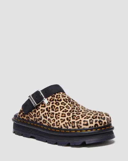 Mules plateformes Zebzag en daim à brides